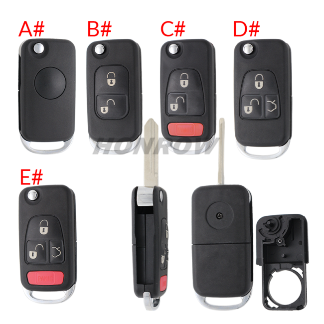 For Benz 1/2/2+1/3/3+1 button modified remote key shell