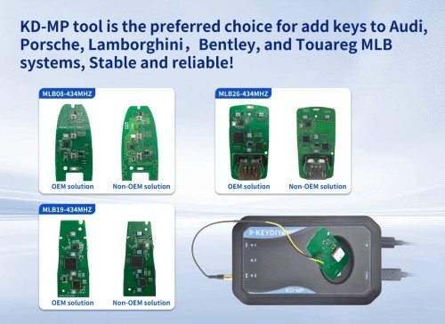 KEYDIY KD-MP is a professional locksmith tool designed for MLB and MQB anti-theft systems Package List KD-MP Main box  TYPE-C Cable  Power Supply Converter  Key Data Collection Cable
