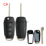 For Ford 2/2+1/3/3+1 button remote key shell ,the battery clamp on pcb board