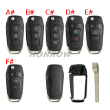 For Ford 2/2+1/3/3+1 button remote key shell ,the battery clamp on pcb board