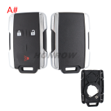 For Chevrolet black 2+1/3 +1/4+1/5+1 buttons remote key shell,the side part is white