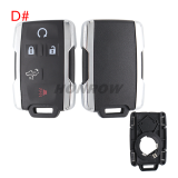 For Chevrolet black 2+1/3 +1/4+1/5+1 buttons remote key shell,the side part is white