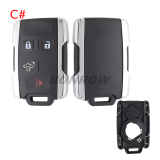 For Chevrolet black 2+1/3 +1/4+1/5+1 buttons remote key shell,the side part is white