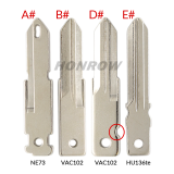 For Renault 2 button Key shell with blade, please choose the blade which you need