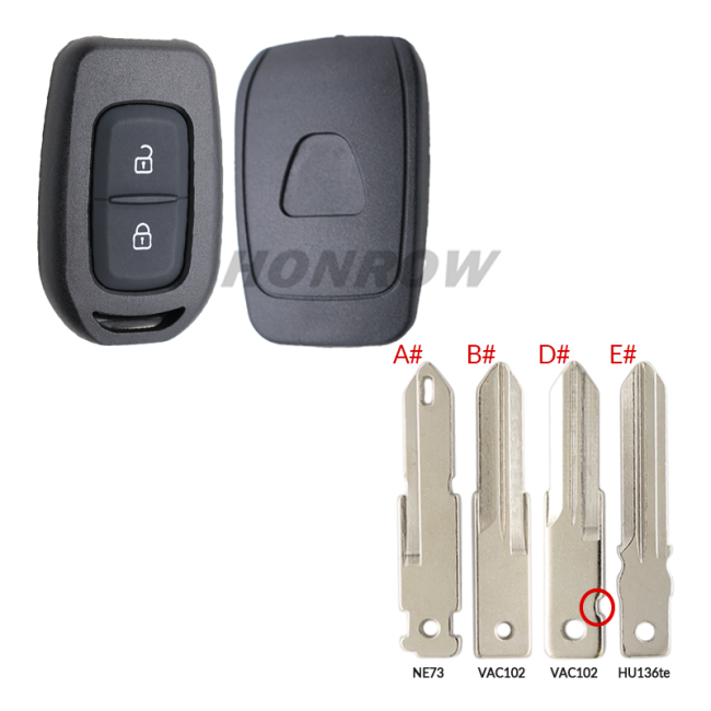 For Renault 2 button Key shell with blade, please choose the blade which you need