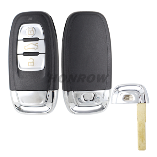 For Au A4L and Q5 3 button Remote key Blank with emergency Key blade