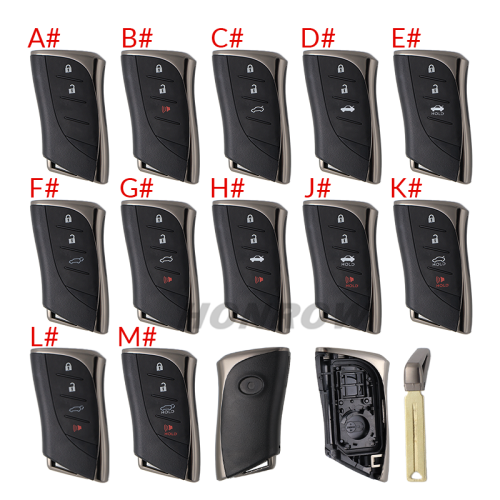 For Lexus 2/2+1/3/3+1 button remote key blank with key blade