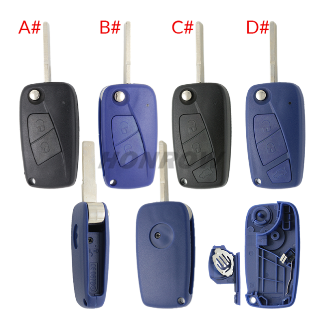 For Fiat 3 button remtoe key blank with special battery clamp