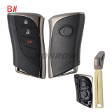 For Lexus 2/2+1/3/3+1 button remote key blank with key blade