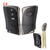 For Lexus 2/2+1/3/3+1 button remote key blank with key blade