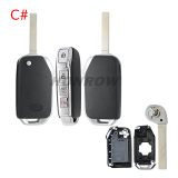 For new Kia 3/4 buttons flip remote key shell
