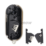For Fiat 3 button flip remtoe key blank grey color
