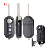 For Fiat 3 button flip remtoe key blank (Black Color)