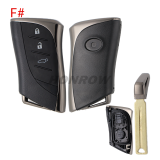 For Lexus 2/2+1/3/3+1 button remote key blank with key blade