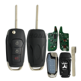 Original Ford 2+1 Buttons F150 2024 Flip Remote Key with 433MHz ID49 HITAG PRO PCF7953V Chip P/N: PC3T-15K601-LA   FCC ID: N5F-A08TBLP