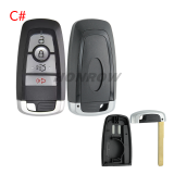 For Ford 4 button remote key shell with blade，please choose the key type