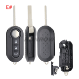 For Fiat 3 button flip remtoe key blank (Black Color)