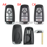 For Ford 5 button remote key shell with blade,please choose the key type