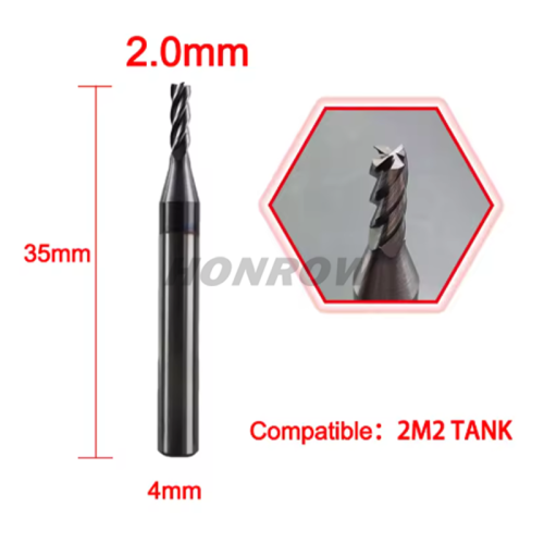 2.0mm*D4 Milling Cutter use for new Tank 2M2 pro key cutting machine