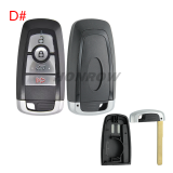 For Ford 4 button remote key shell with blade，please choose the key type