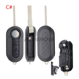 For Fiat 3 button flip remtoe key blank (Black Color)