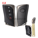 For Lexus 2/2+1/3/3+1 button remote key blank with key blade
