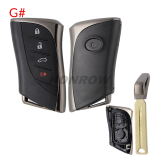 For Lexus 2/2+1/3/3+1 button remote key blank with key blade