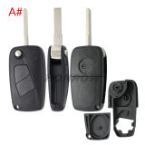 For Fiat 2/3 button flip remtoe key blank