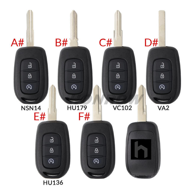For Renault 3 button Key shell,please choose the key blade
