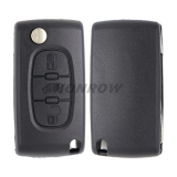 For Fiat 3 buton flip remote key blank without battery place HU83 blade