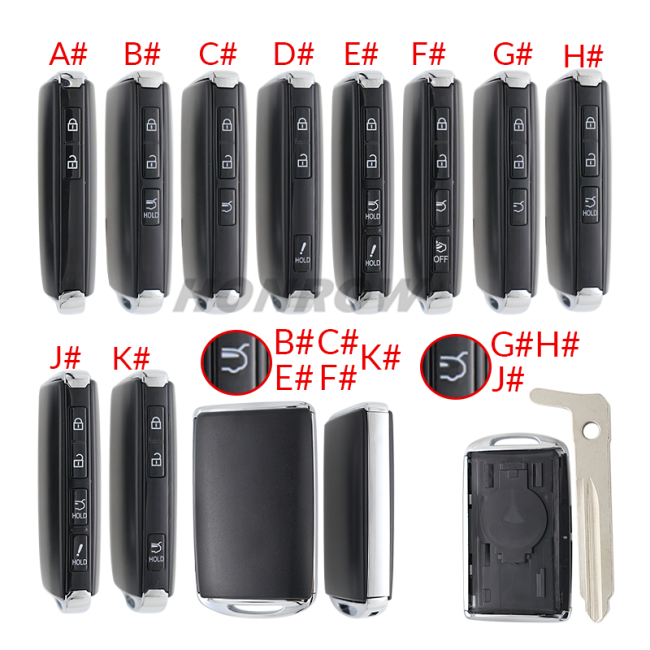 For Mazda 2/3/4 button smart remote key shell without logo