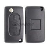 For Fi 3 buton flip remote key blank with battery place HU83 blade