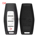 For Mitsubishi 2/2+1/3/3+1 button smart key blank with Emergency Key