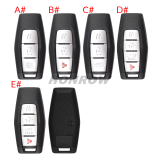 For Mitsubishi 2/2+1/3/3+1 button smart key blank with Emergency Key