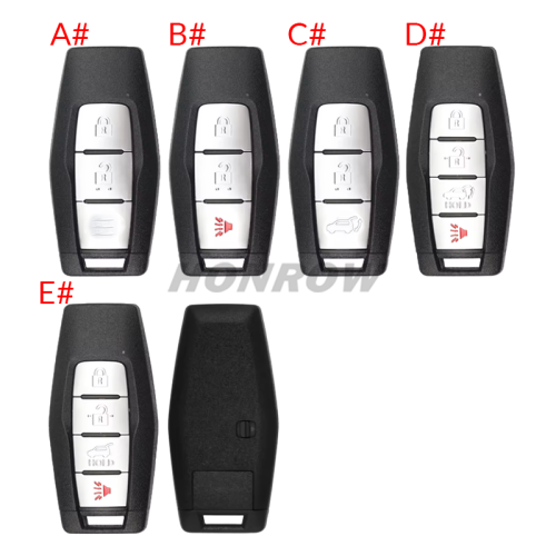 For Mitsubishi 2/2+1/3/3+1 button smart key blank with Emergency Key