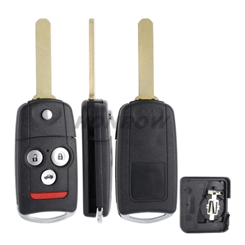For Honda 3+1 button flip remote key blank