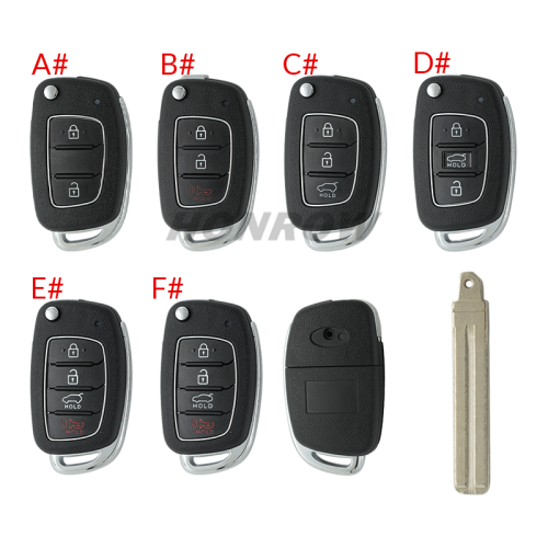 For New Hyundai 2/2+1/3/3+1 button remote key blank with HY22 Blade