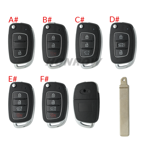 For New Hyundai 2/2+1/3/3+1 button remote key blank with HY22 Blade