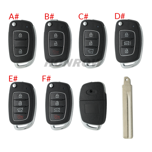 For New Hyundai 2/2+1/3/3+1 button remote key blank with HY20 left Blade