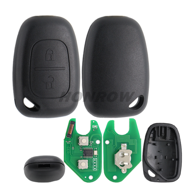 For Renault Clio, for Kangoo 2 button remote key with 433Mhz and ID46  PCF7947 (After 2000 year car)