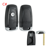 For Ford 2/2+1/3 button remote key shell with blade without logo