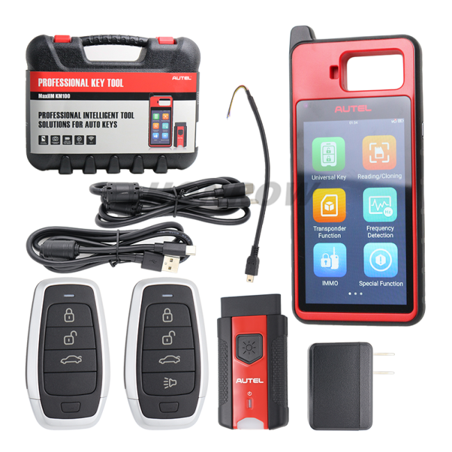 Autel MaxiIM KM100 Key Tool, Lifetime Free Updates, OBD IMMO Key Generation, Chip / Transponder Read Write Clone， Latin America Version with Brazil For FIAT/GM Lifetime Free