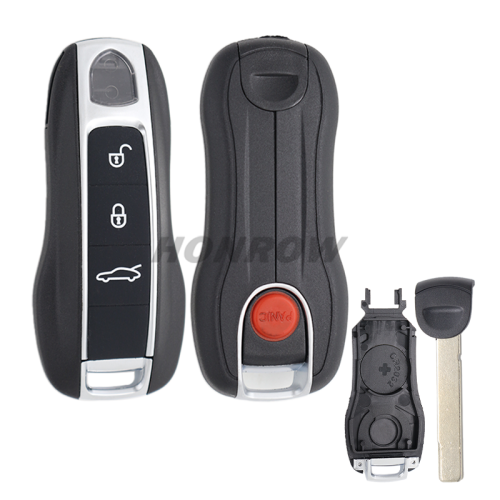 For Porsche 3+1button remote key blank with emmergency key blade