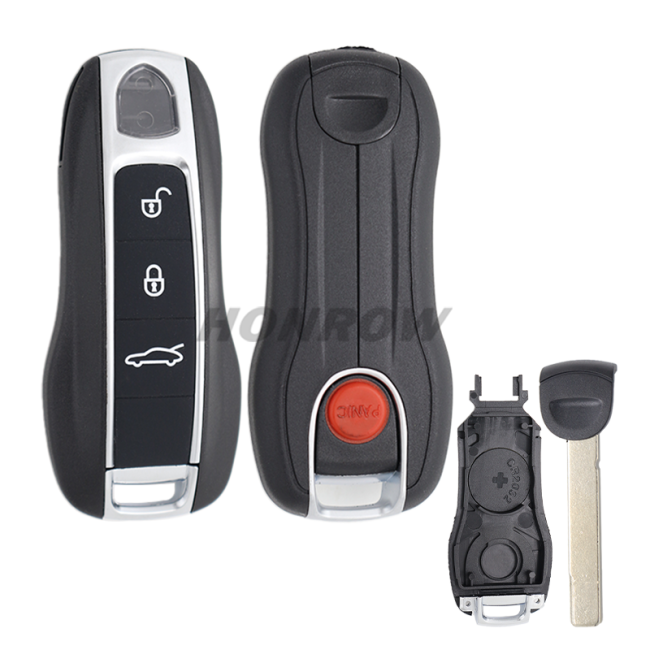 For Porsche 3+1button remote key blank with emmergency key blade