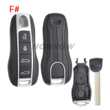 For new Porsche 3 button remote key blank with emmergency key blade