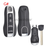 For new Porsche 3 button remote key blank with emmergency key blade