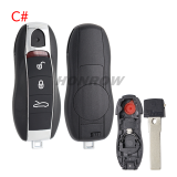 For Porsche 3/3+1 button  remote key blank