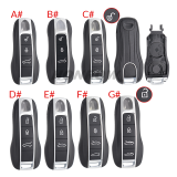For new Porsche 3 button remote key blank with emmergency key blade