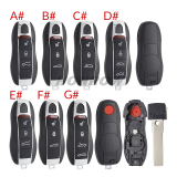For Porsche 3/3+1 button  remote key blank