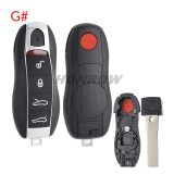 For Porsche 3/3+1 button  remote key blank